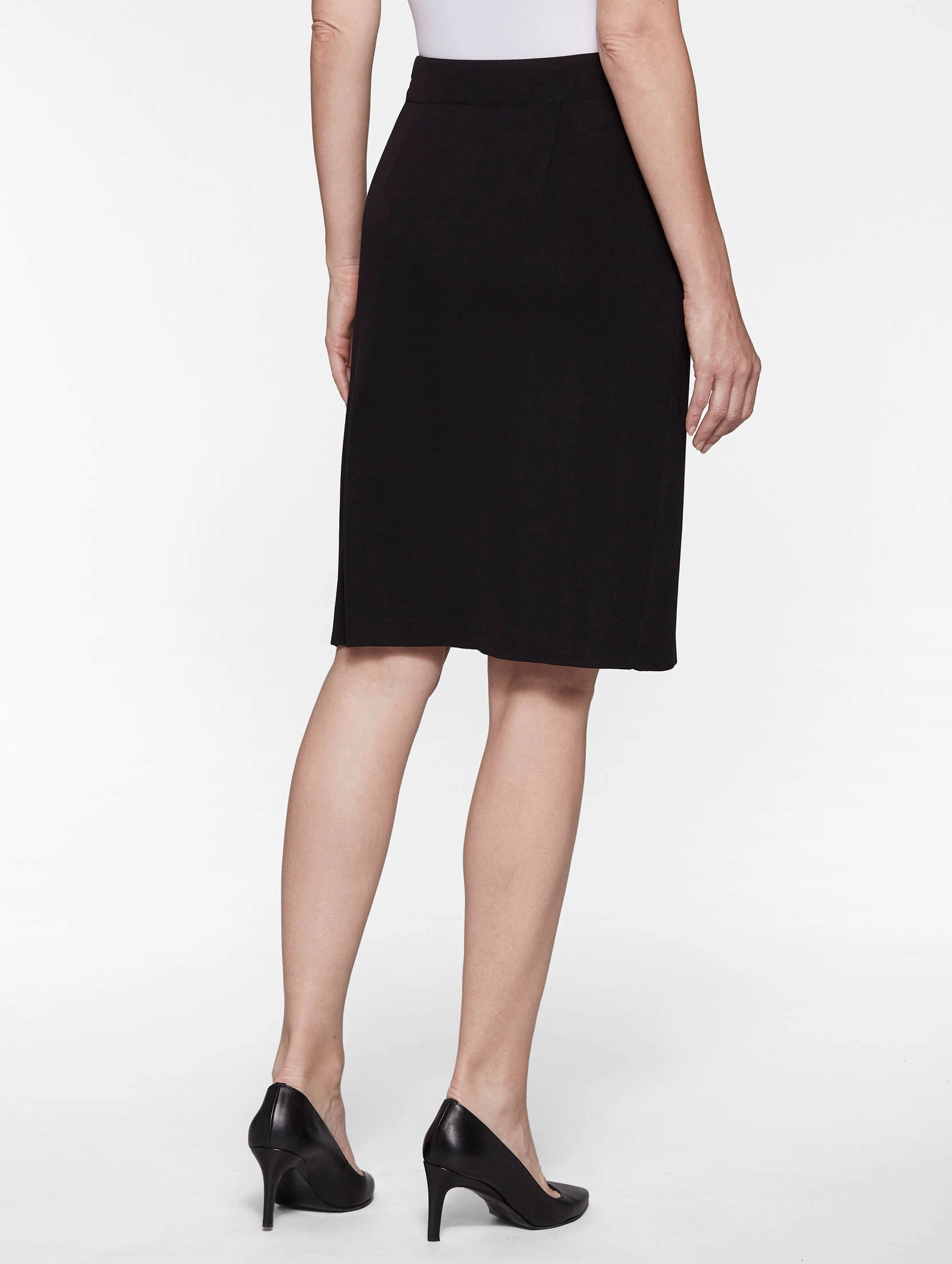 23" Straight Knit Skirt, Black