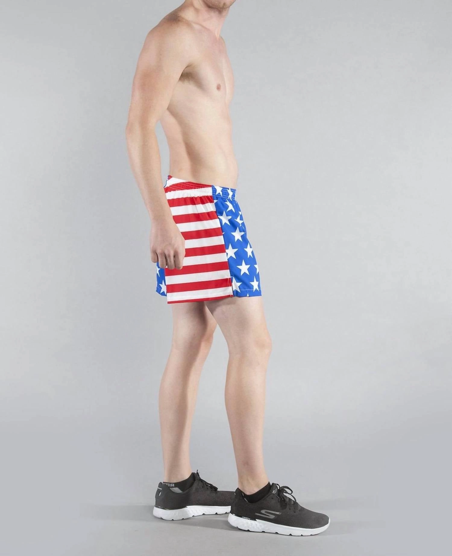 3.75" V-Notch Running Short In American Flag