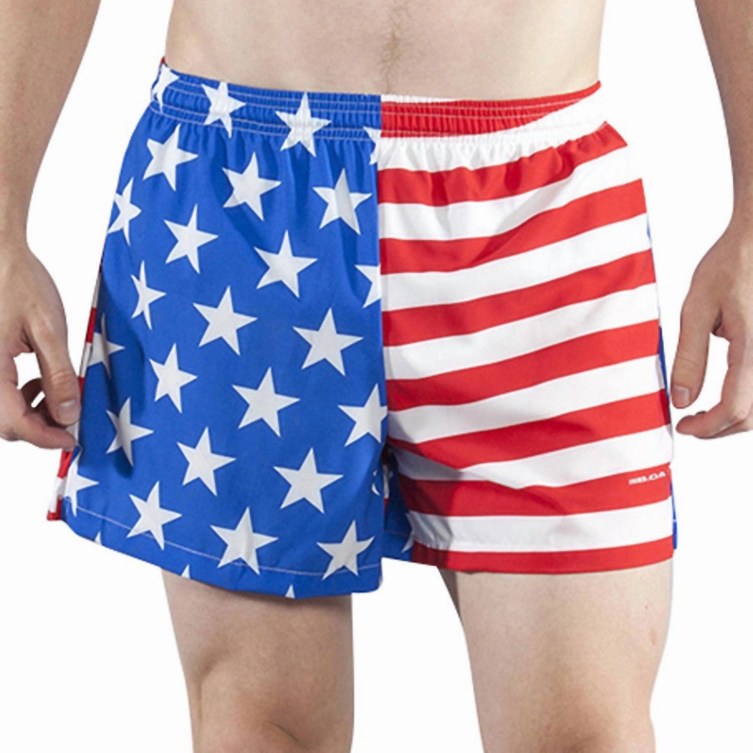 3.75" V-Notch Running Short In American Flag