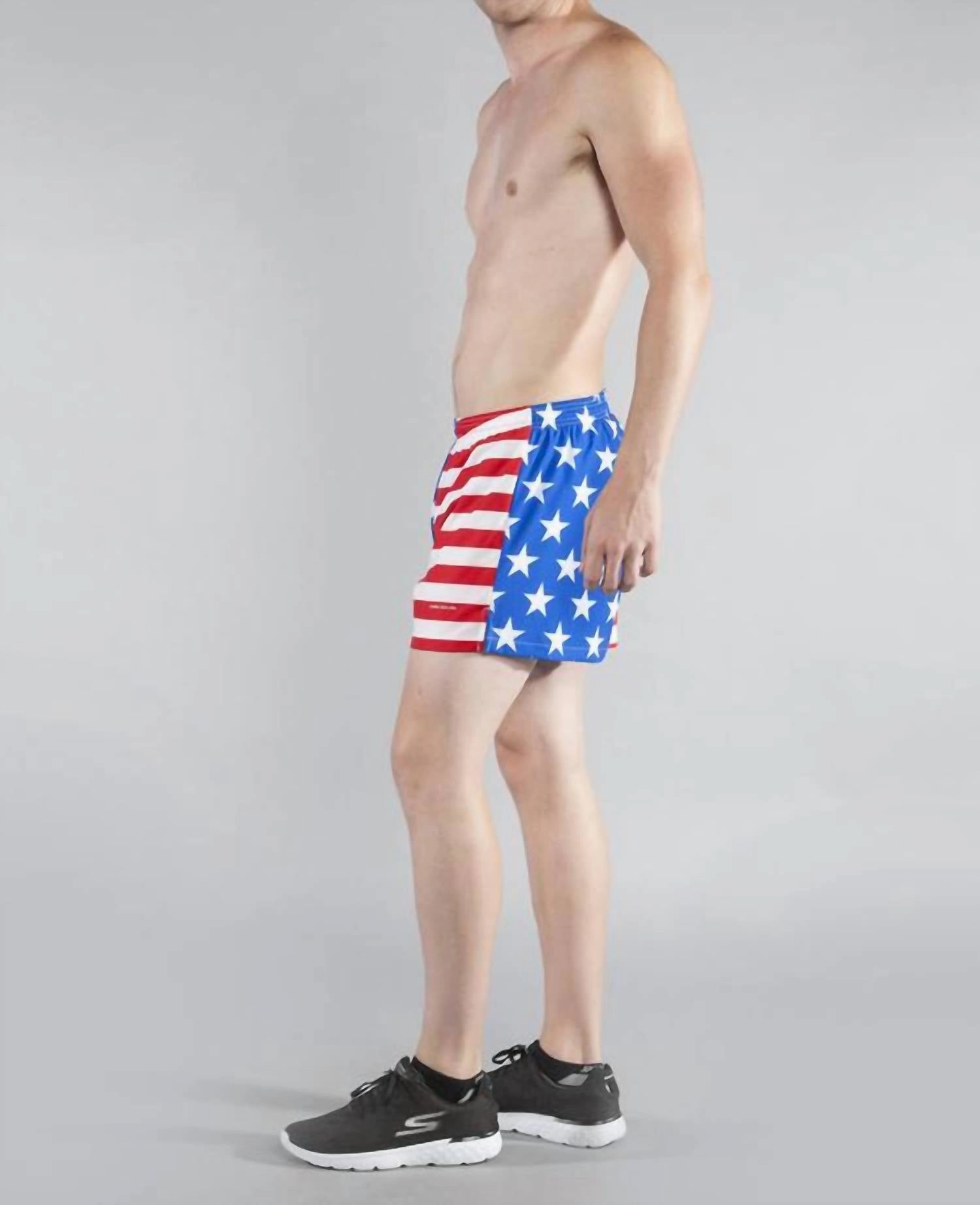 3.75" V-Notch Running Short In American Flag
