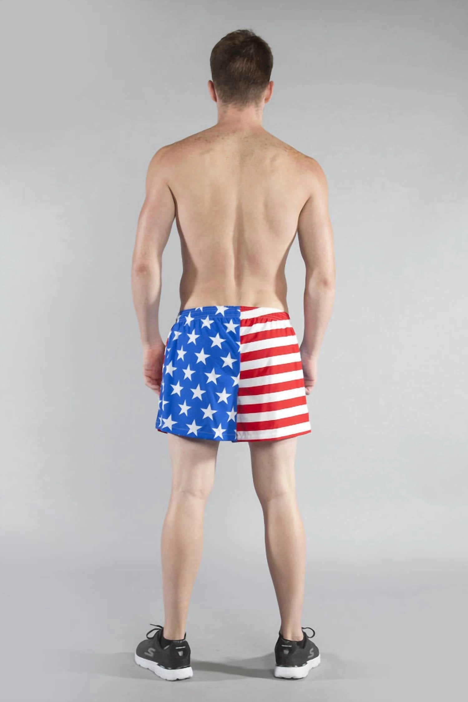 3.75" V-Notch Running Short In American Flag