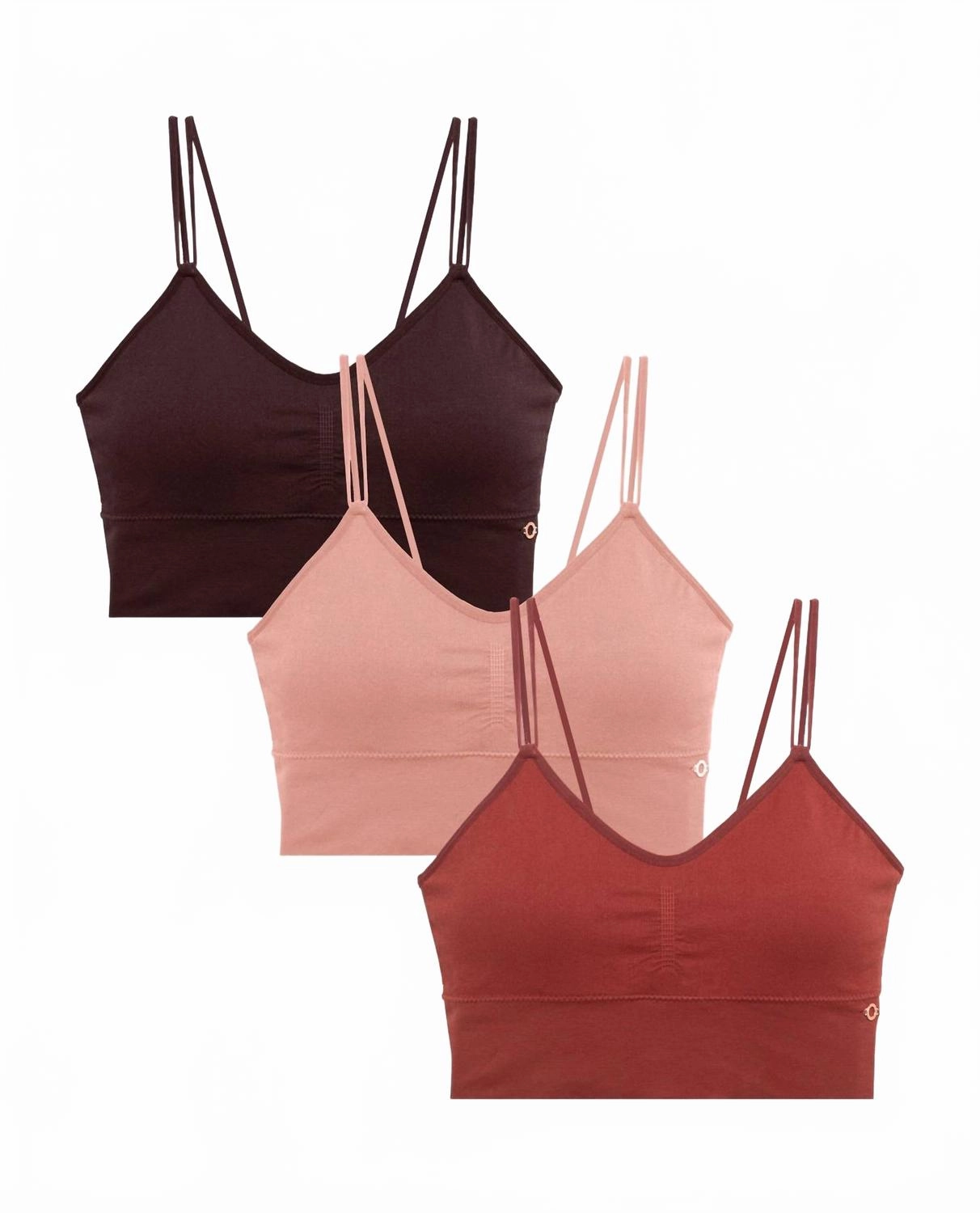 3-Pack Seamless Rib Longline With Bungee Pullover Bralette In Dsk Rust Ruins Multicolor