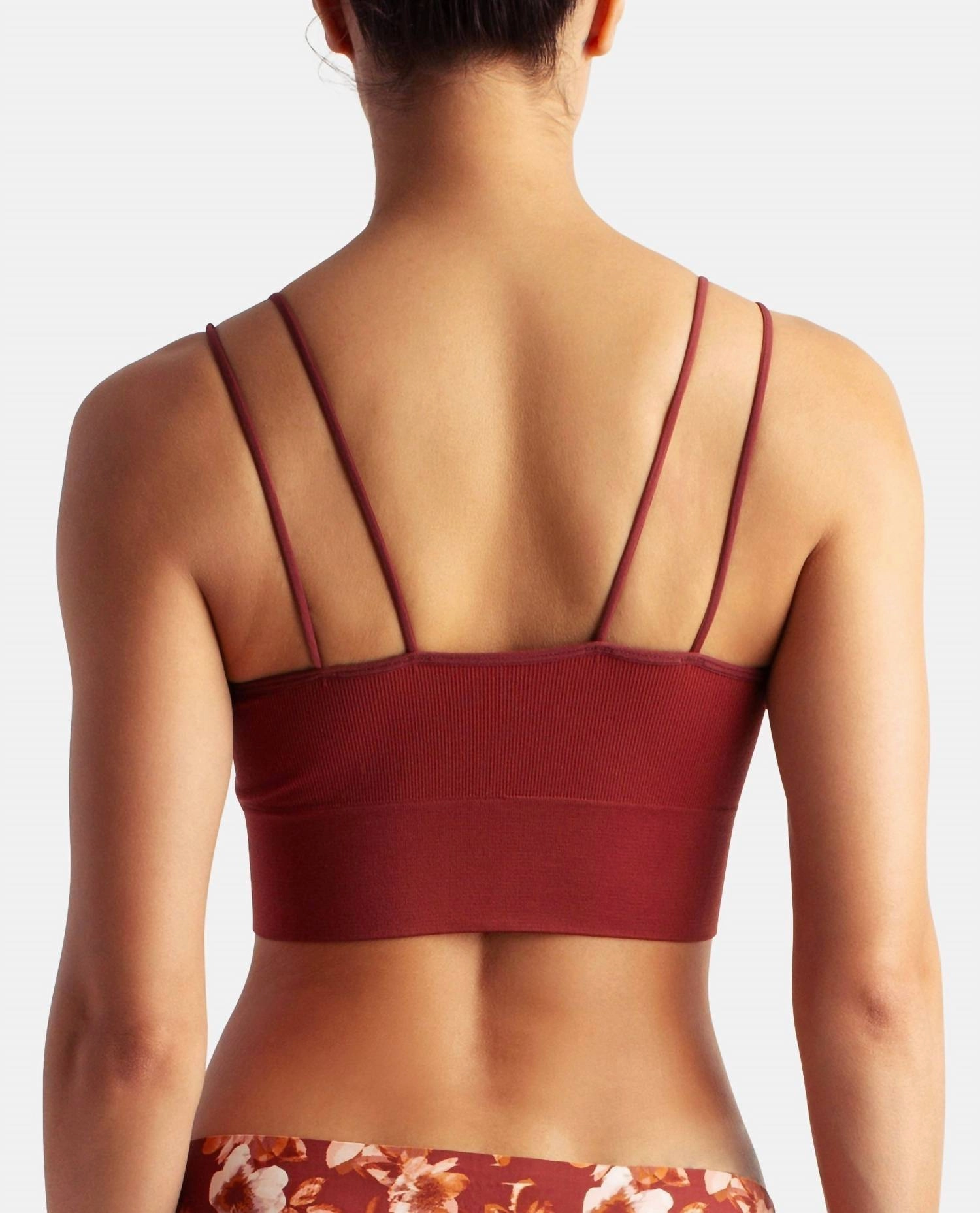 3-Pack Seamless Rib Longline With Bungee Pullover Bralette In Dsk Rust Ruins Multicolor
