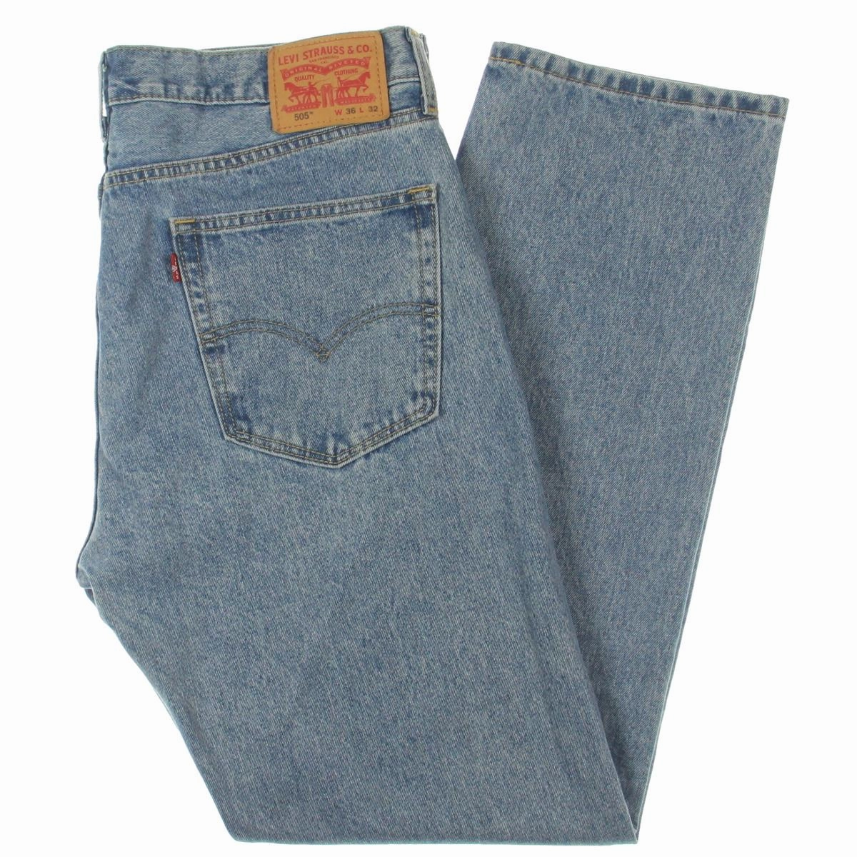 505 Mens Denim Classic Rise Straight Leg Jeans