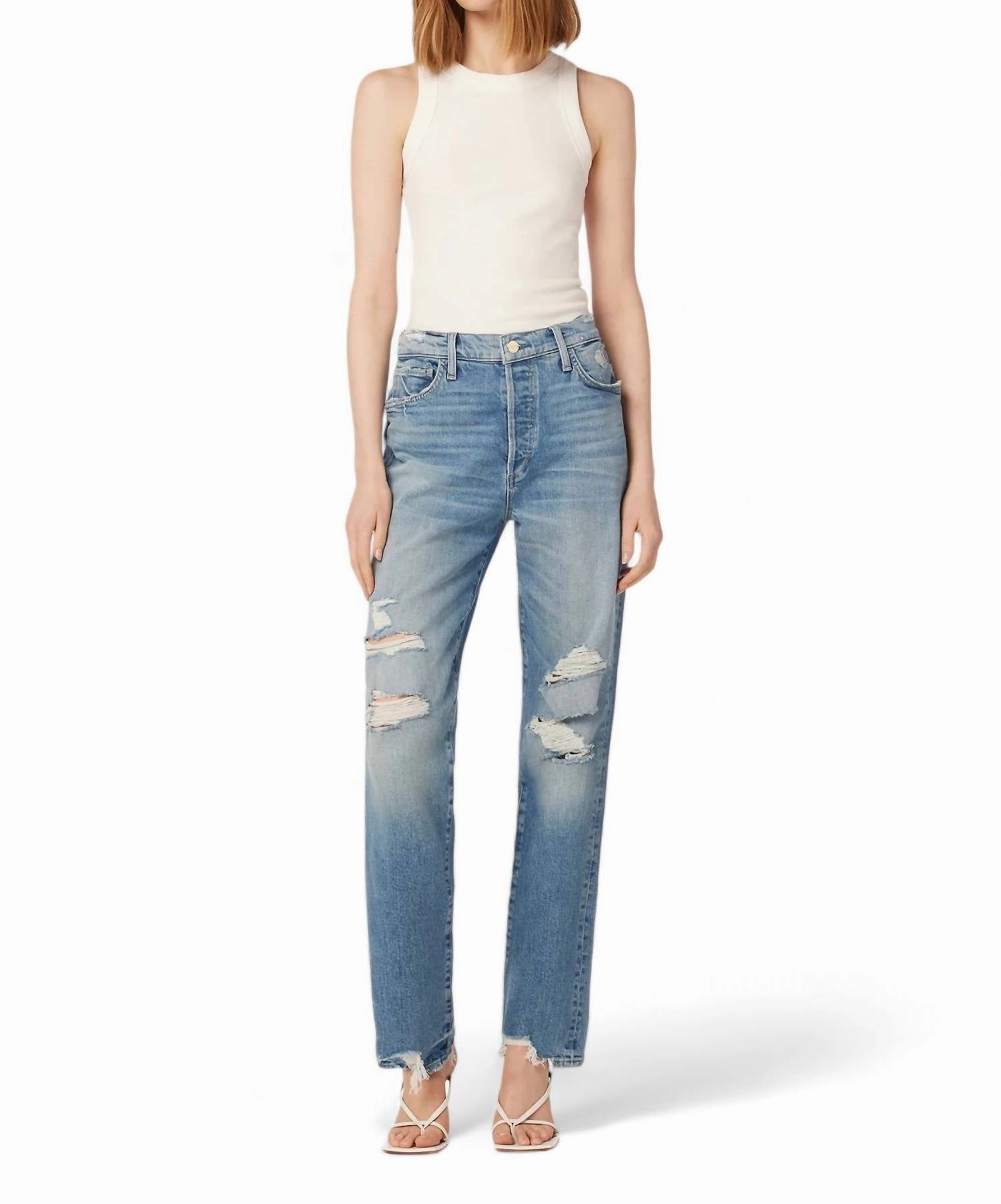 90S Niki Mid Rise Boyfriend Jean In Chances Destruct