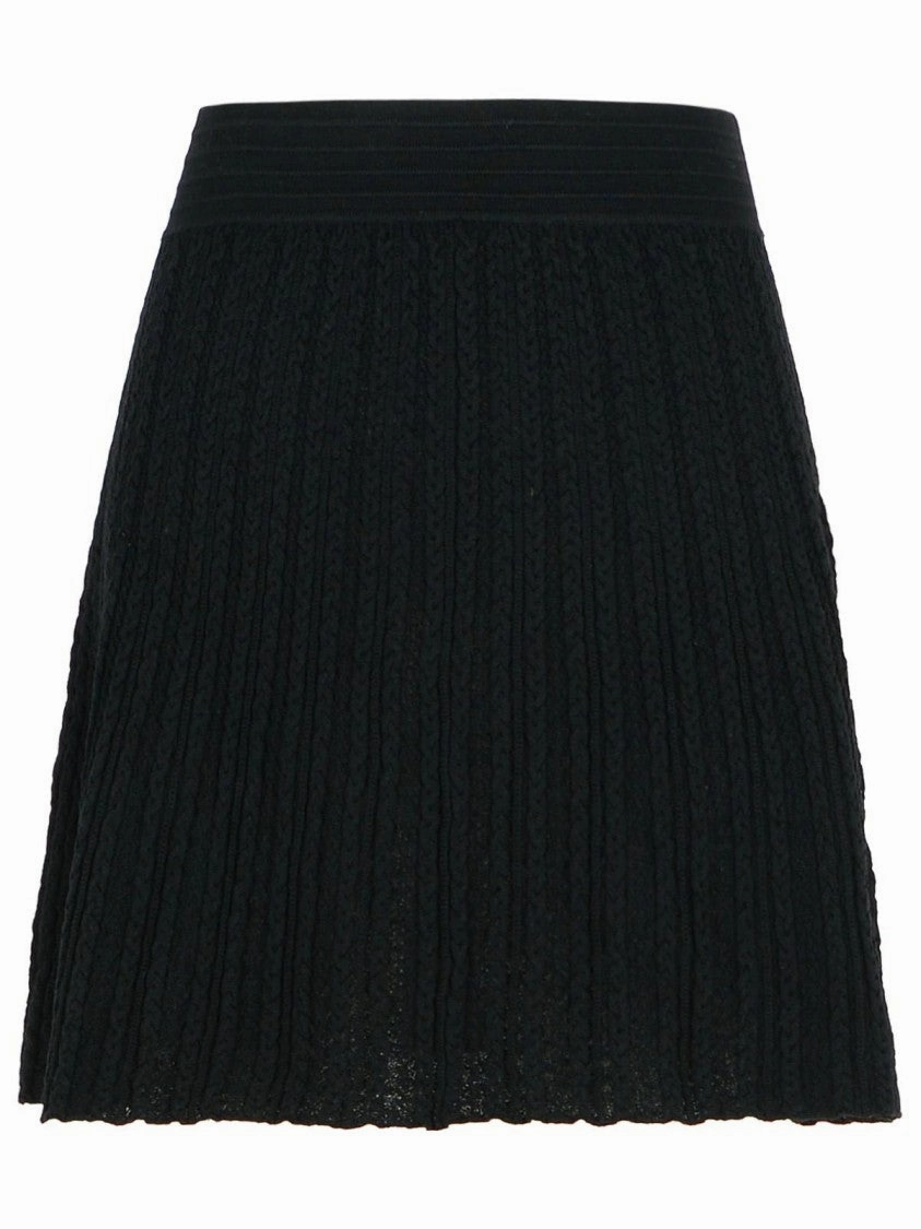 'Kayla' Black Wool Skirt