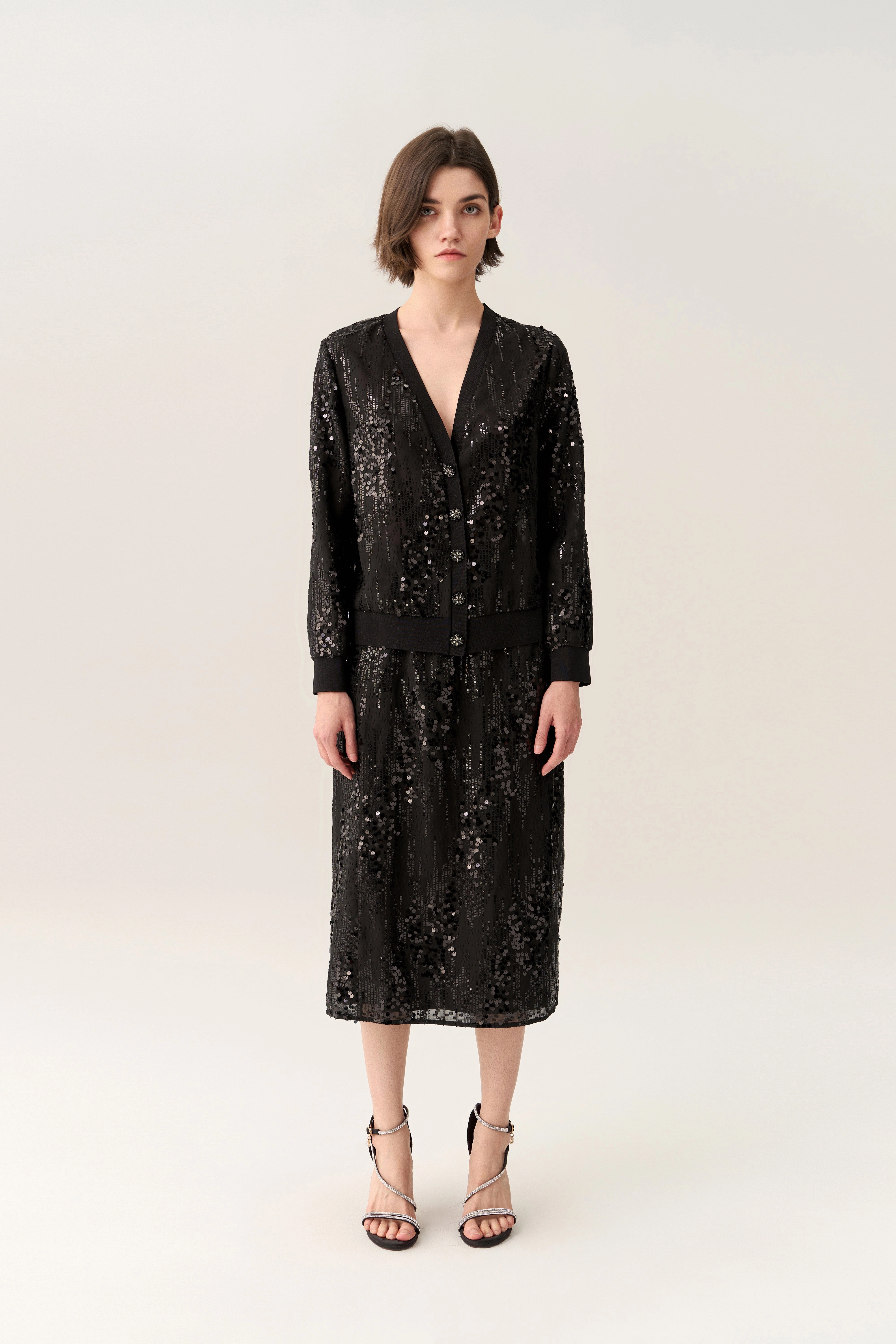 A-line Sequined Maxi Skirt