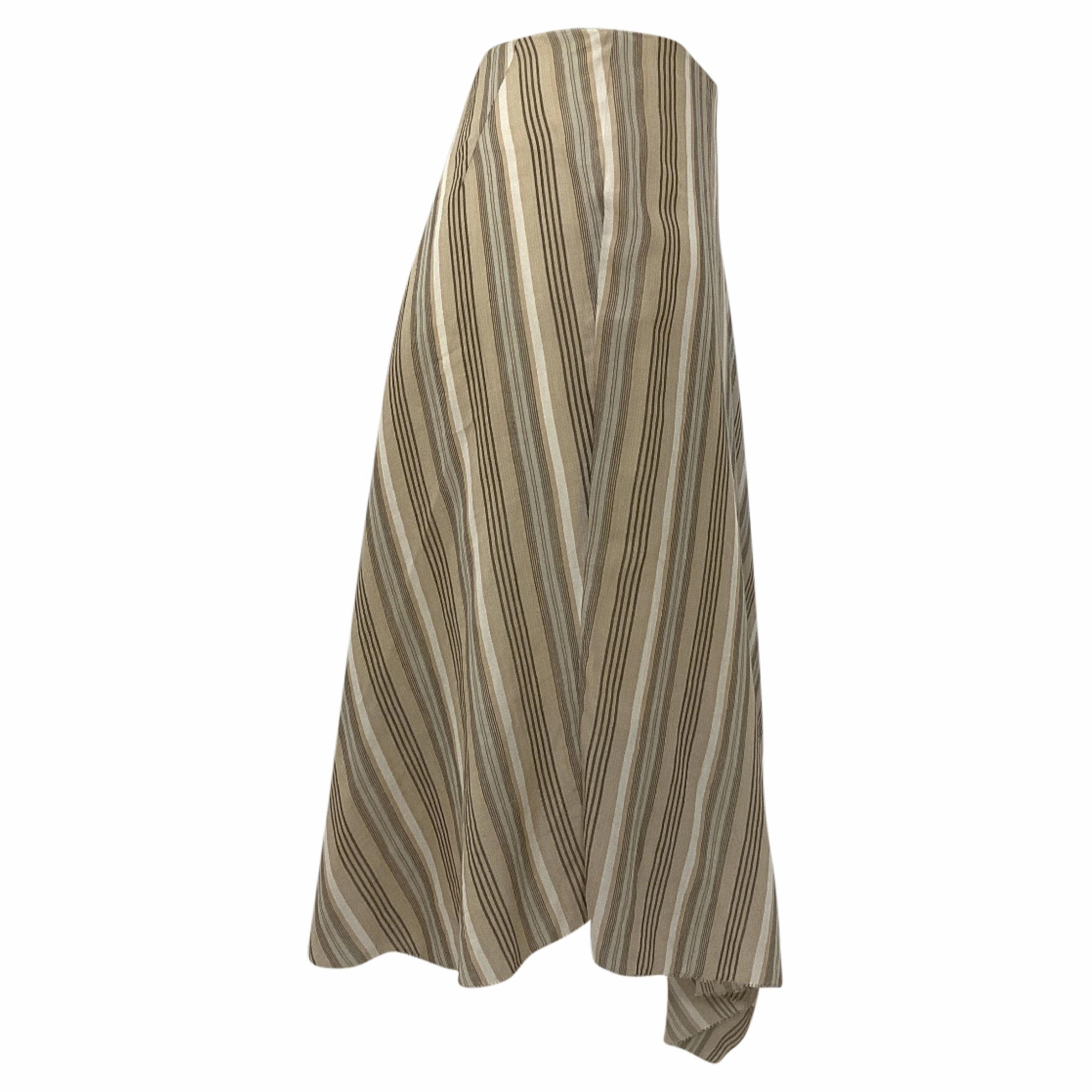 Acne Studios Ilsa Ssymmetric Striped Midi Skirt in Multicolor Cotton