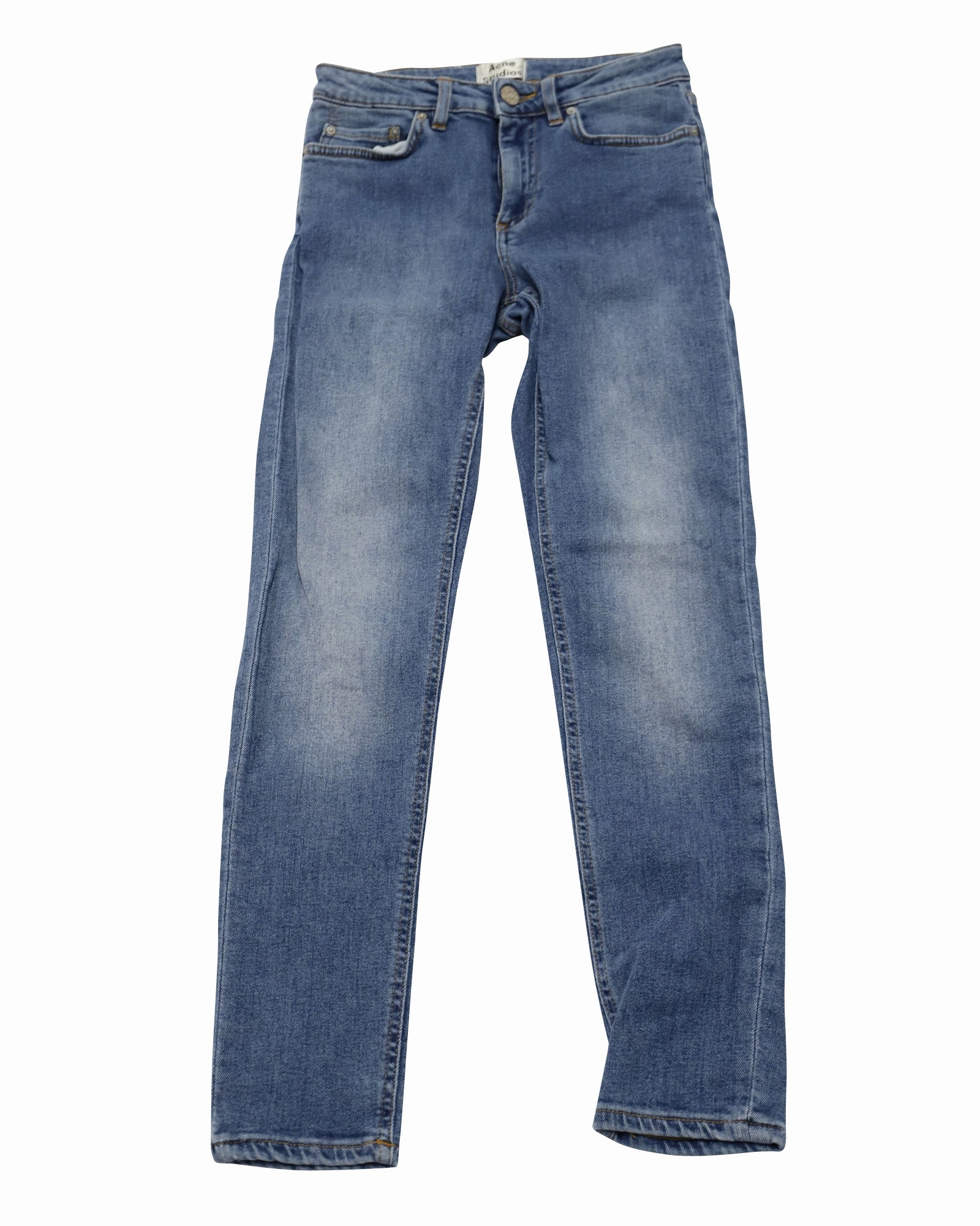 Acne Studios Mid Rise Jeans in Blue Cotton