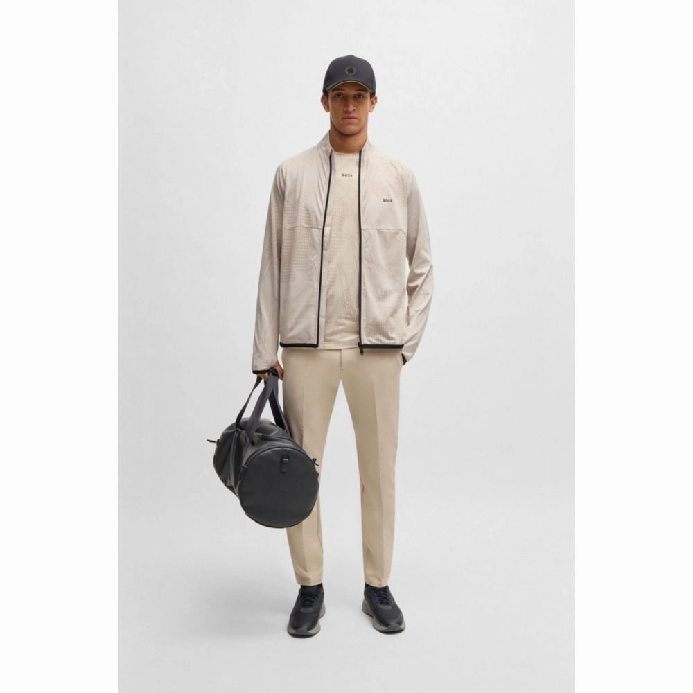 Active zip-up sweatshirt with dynamic jacquard pattern