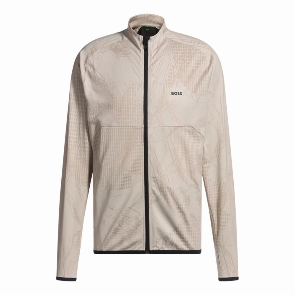 Active zip-up sweatshirt with dynamic jacquard pattern