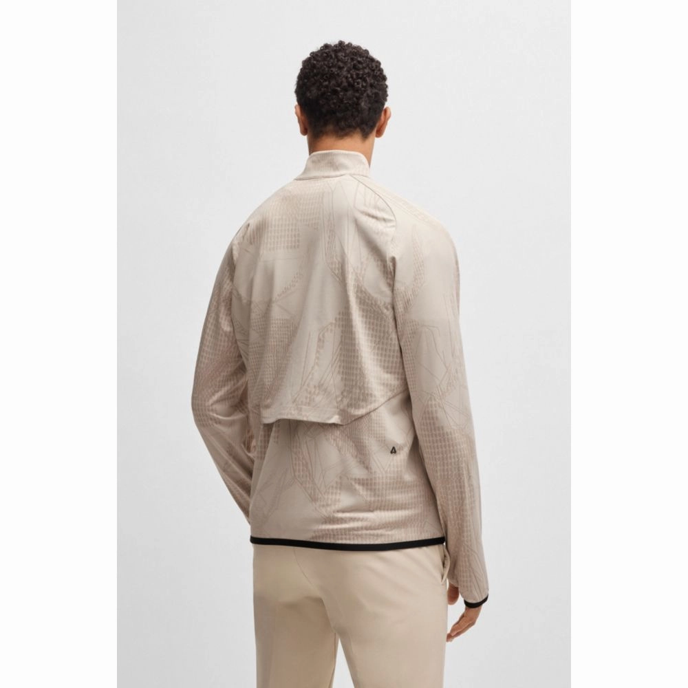 Active zip-up sweatshirt with dynamic jacquard pattern