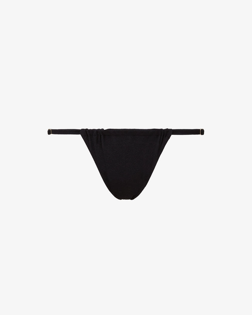 Adjustable Ruched Crepe Knit Bikini Bottom