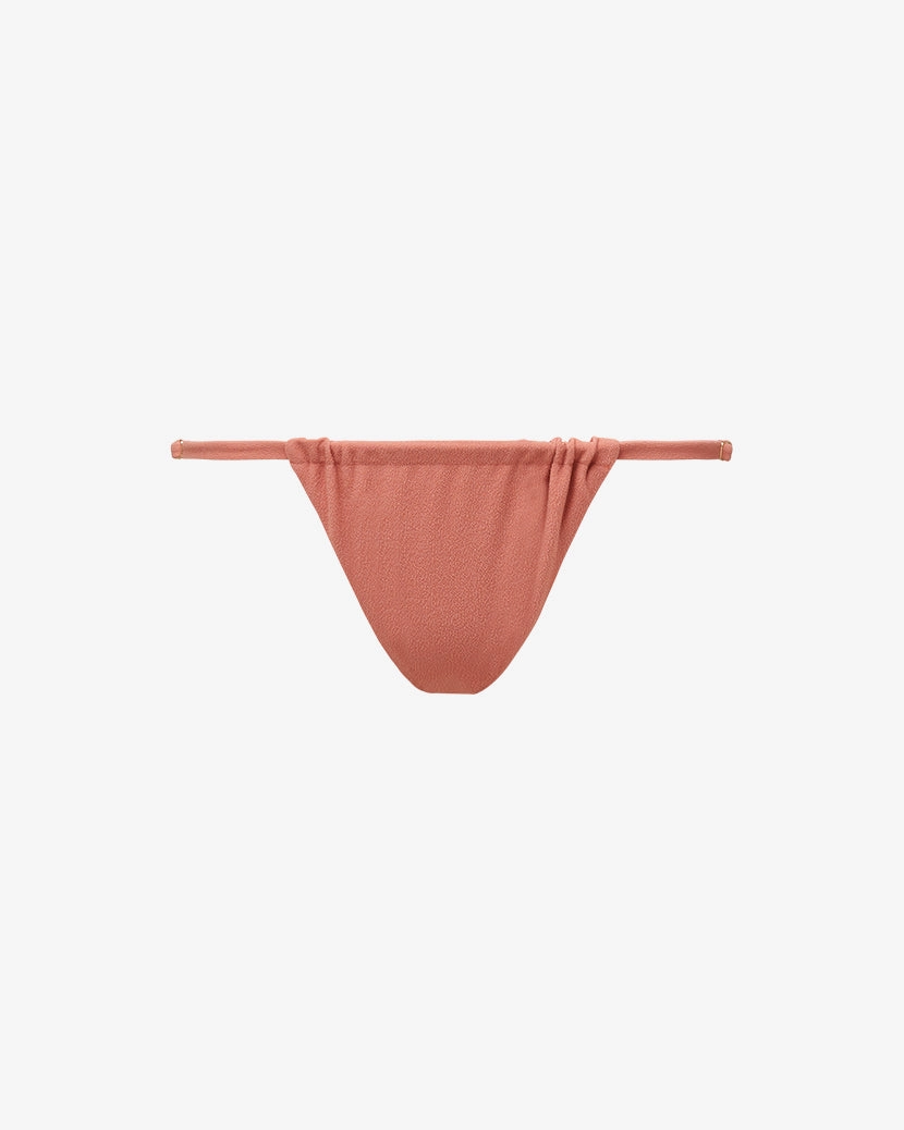 Adjustable Ruched Crepe Knit Bikini Bottom