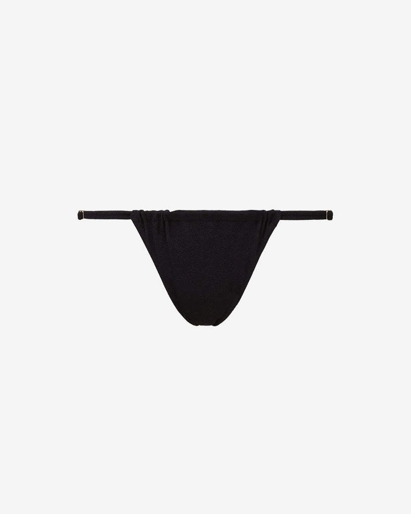 Adjustable Ruched Crepe Knit Bikini Bottom