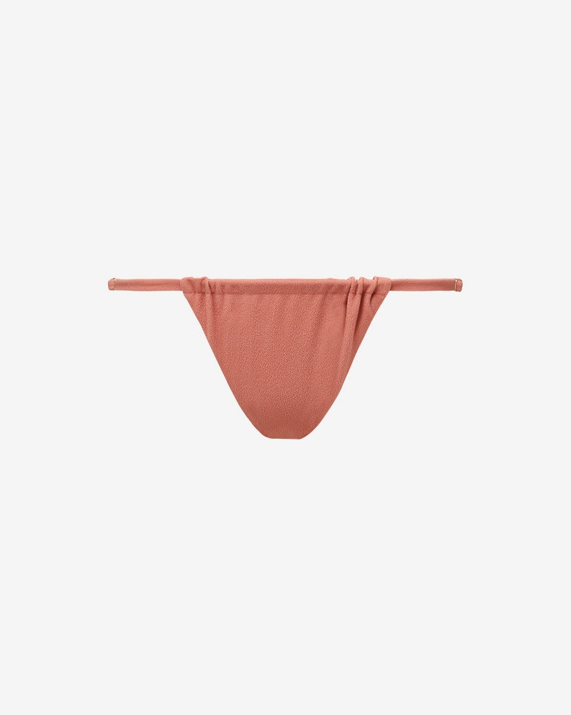 Adjustable Ruched Crepe Knit Bikini Bottom
