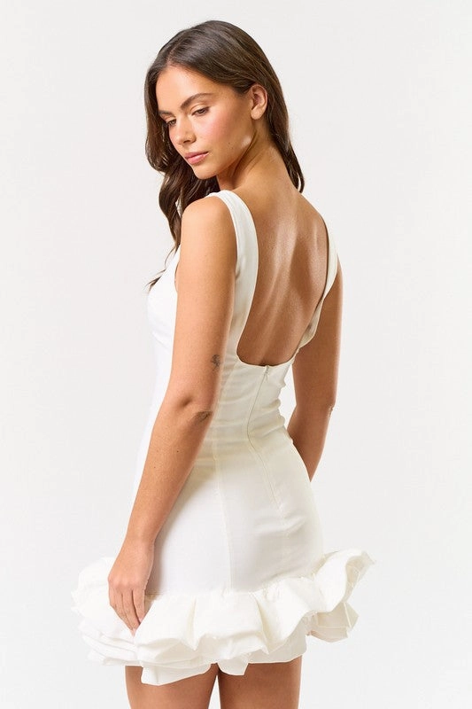 Adored By You Bubble Puff Mini Dress