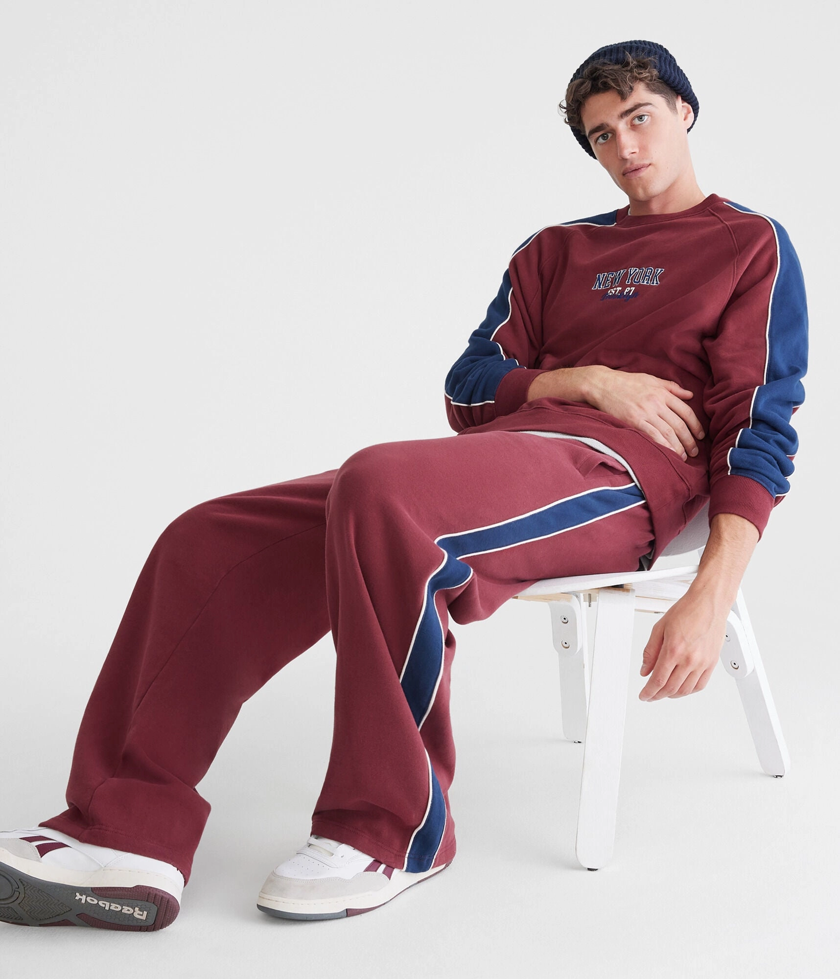 Aeropostale Colorblocked Stripe Straight Leg Sweatpants