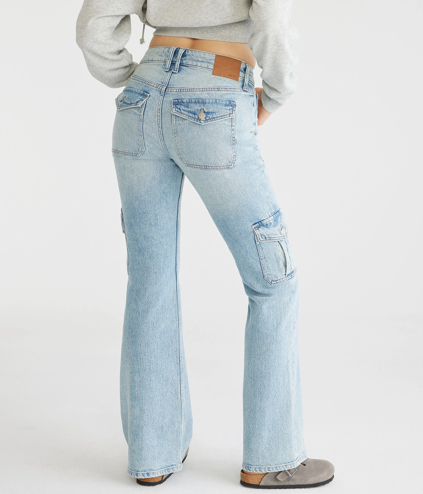 Aeropostale Flare Mid-Rise Cargo Jean