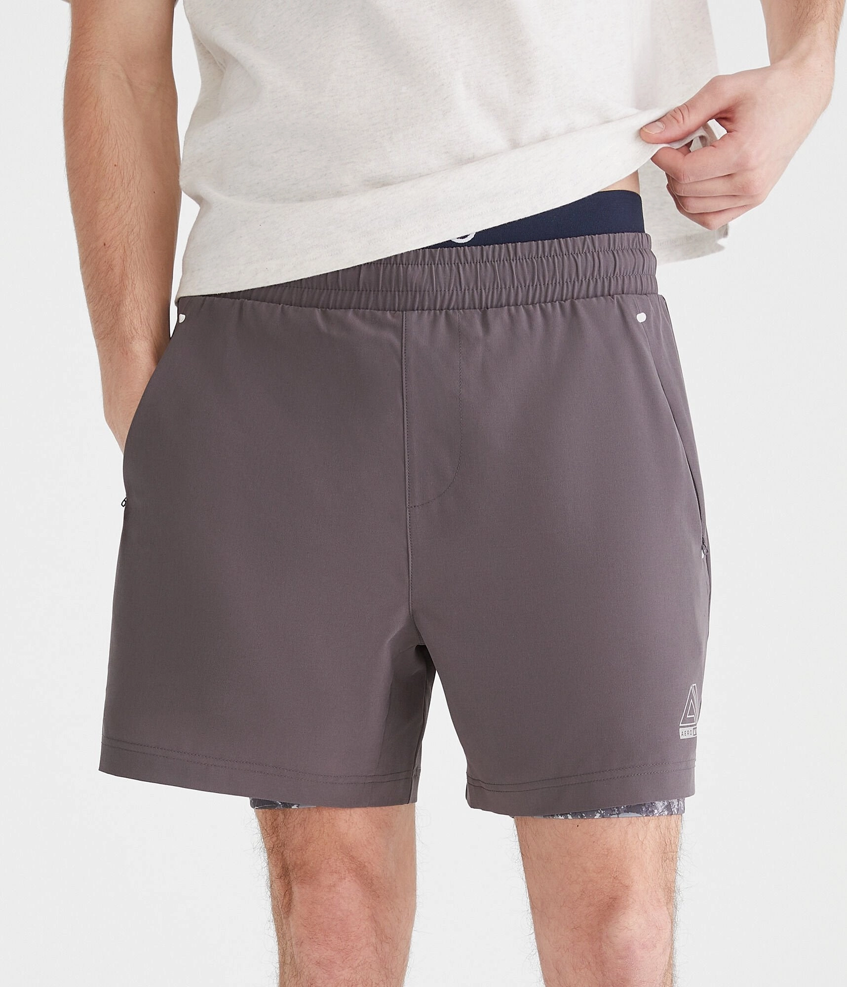 Aeropostale Mvmnt Camo 2-In-1 Hybrid Active Shorts 5.5"