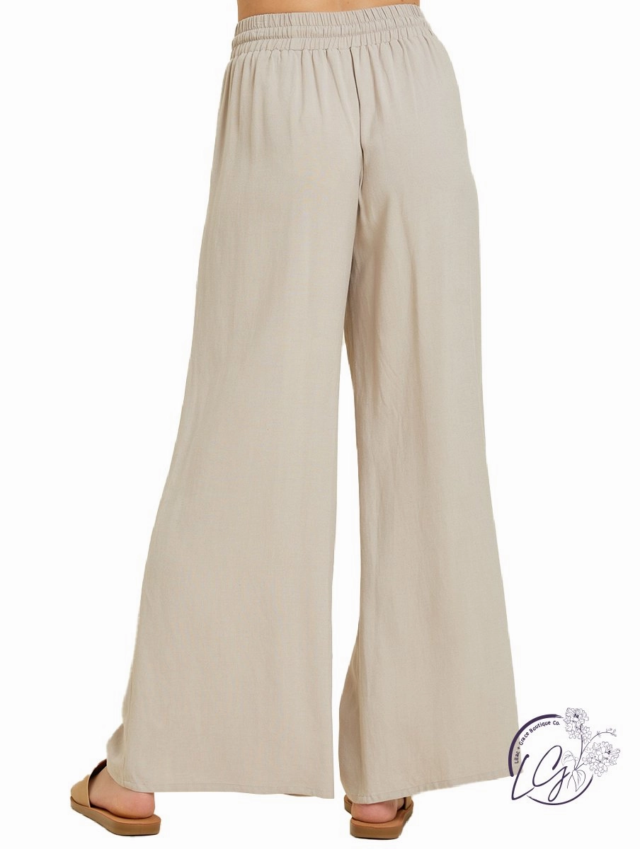 Airy Elegance Wide-Leg Trousers