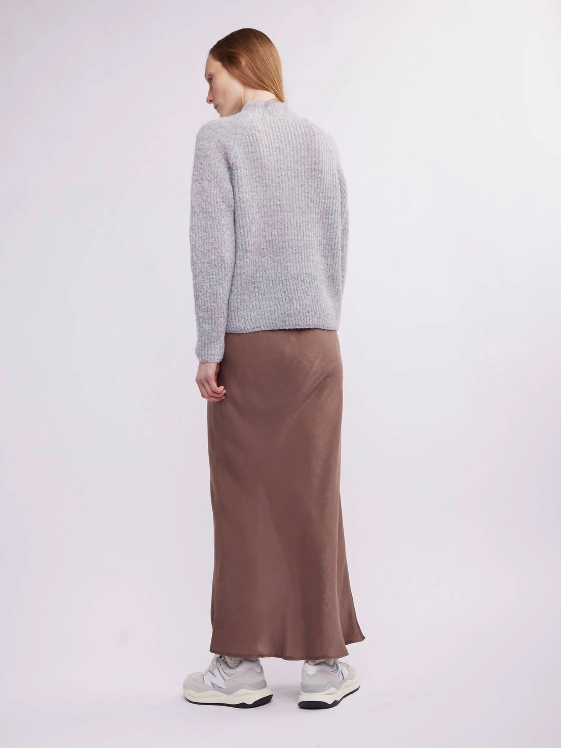 Alaia Overlap Skirt In Brown