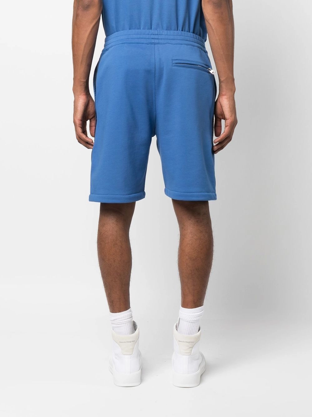 Alexander Mcqueen Men's Logo-Tape Jersey Shorts