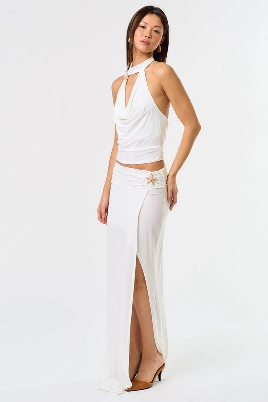 Aluna Starfish Cowl Neck Halter Top