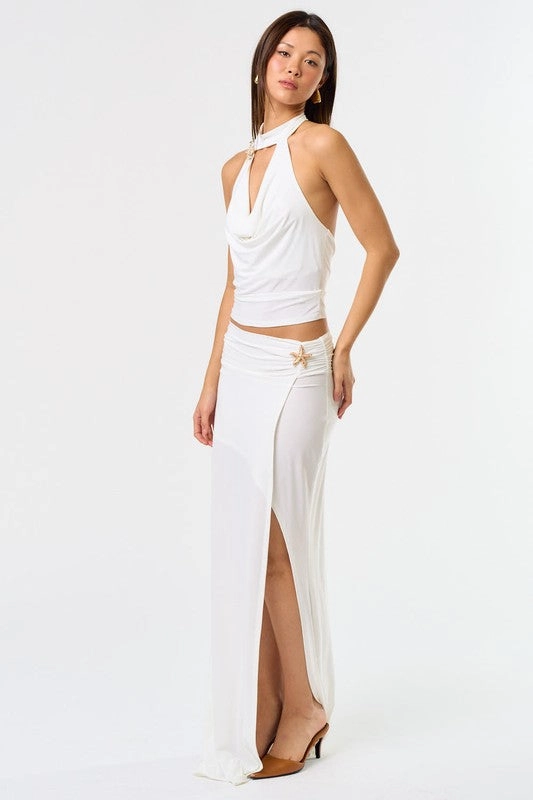 Aluna Starfish Cowl Neck Halter Top