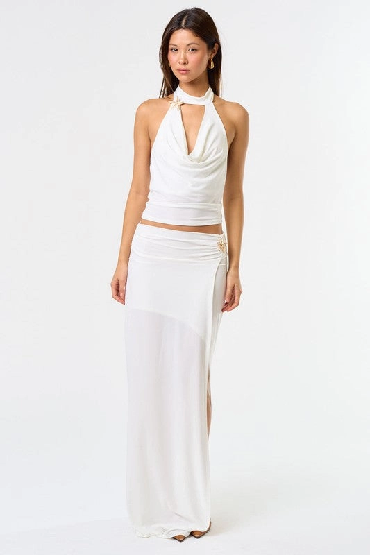 Aluna Starfish Cowl Neck Halter Top