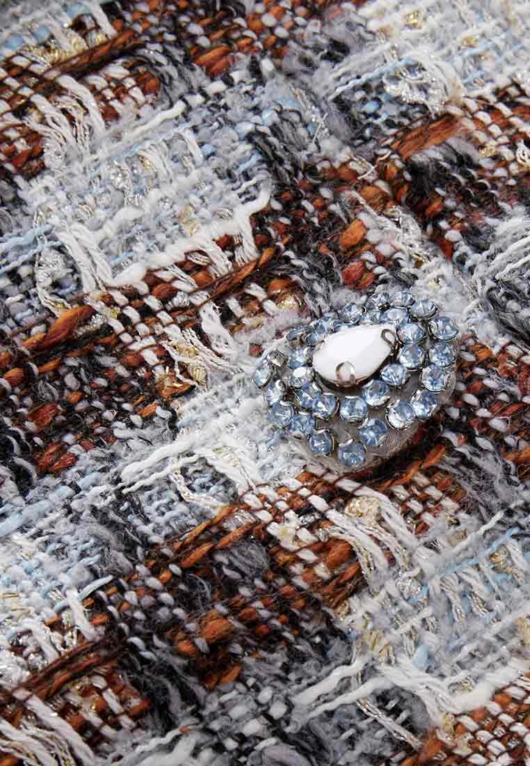 Amber and Light Blue Tweed Coat