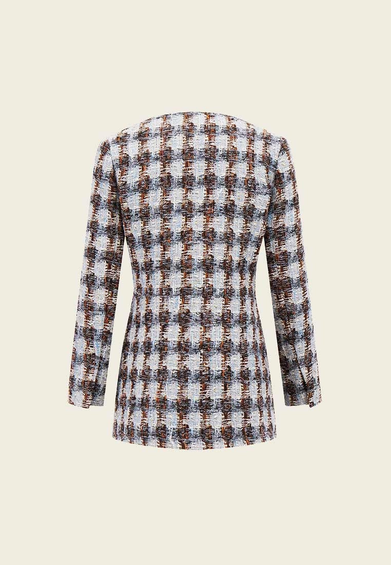 Amber and Light Blue Tweed Coat