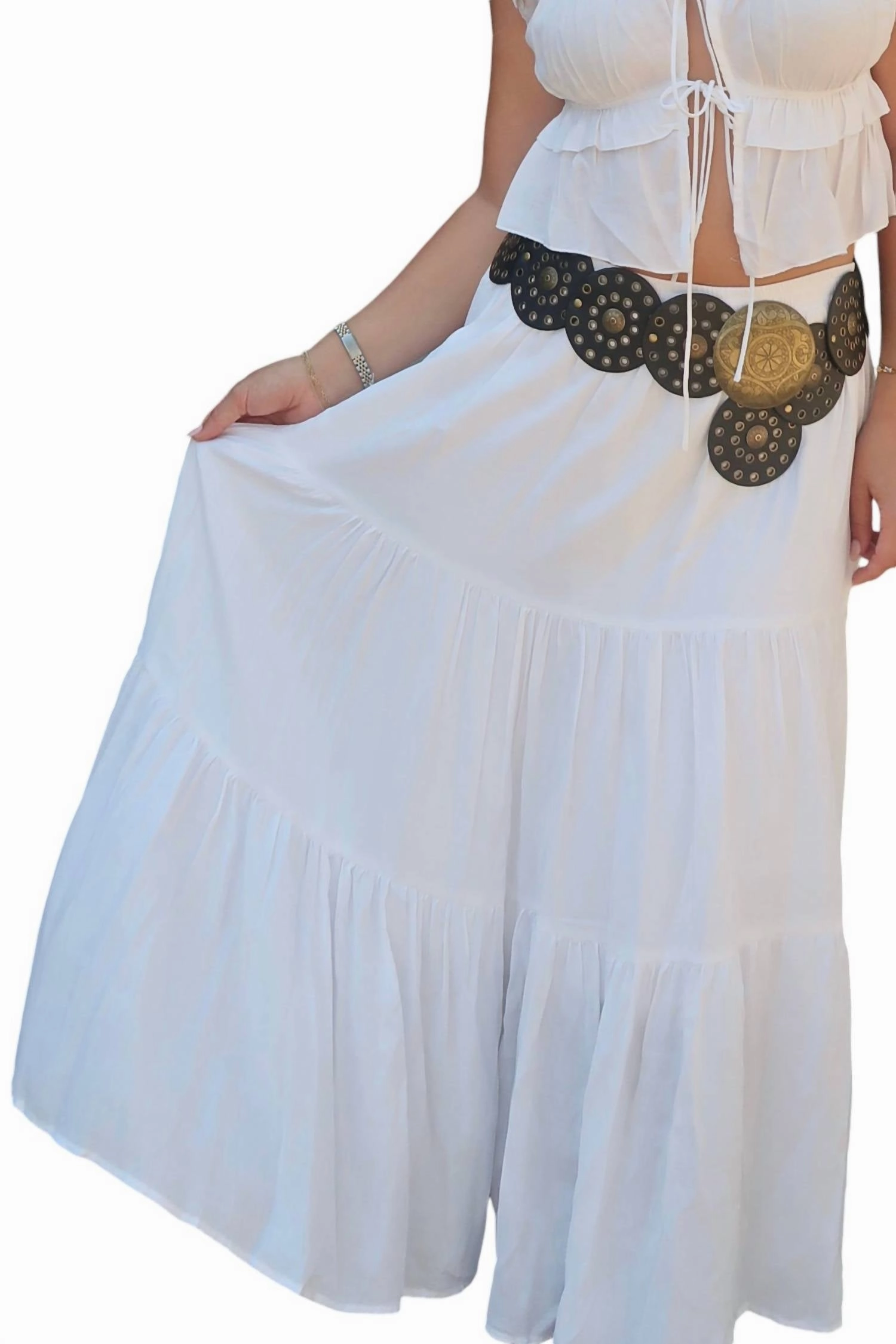 Amelia Maxi Skirt In White