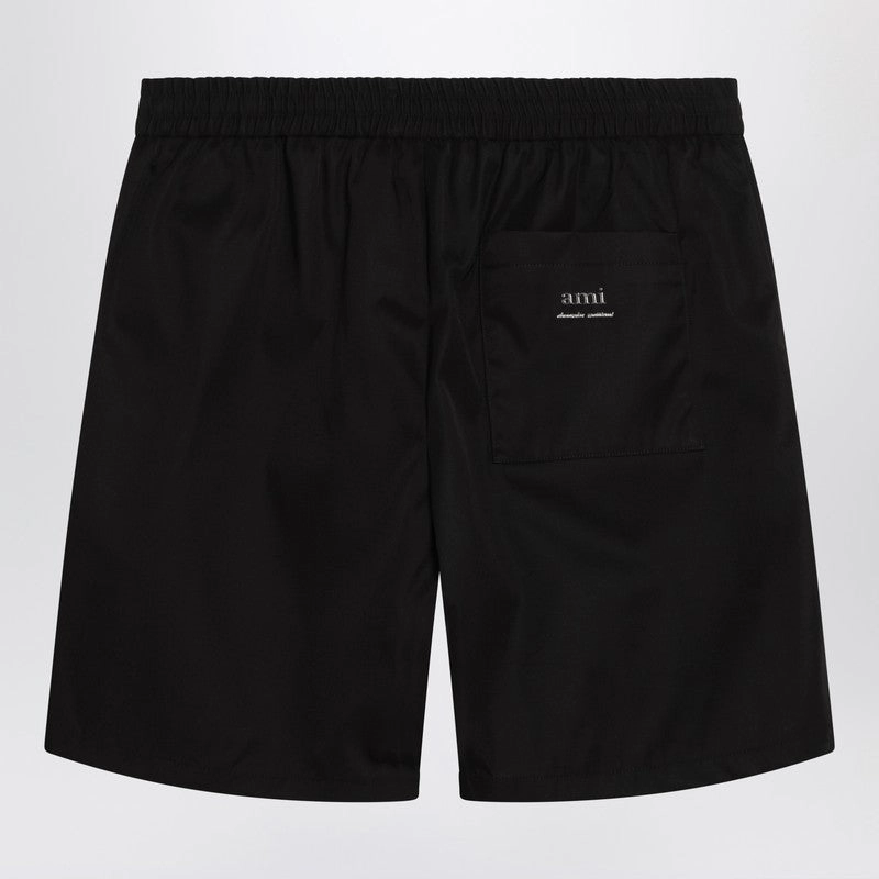 Ami Paris Men's Bermuda Shorts In Technical Twill Nylon And Cotton