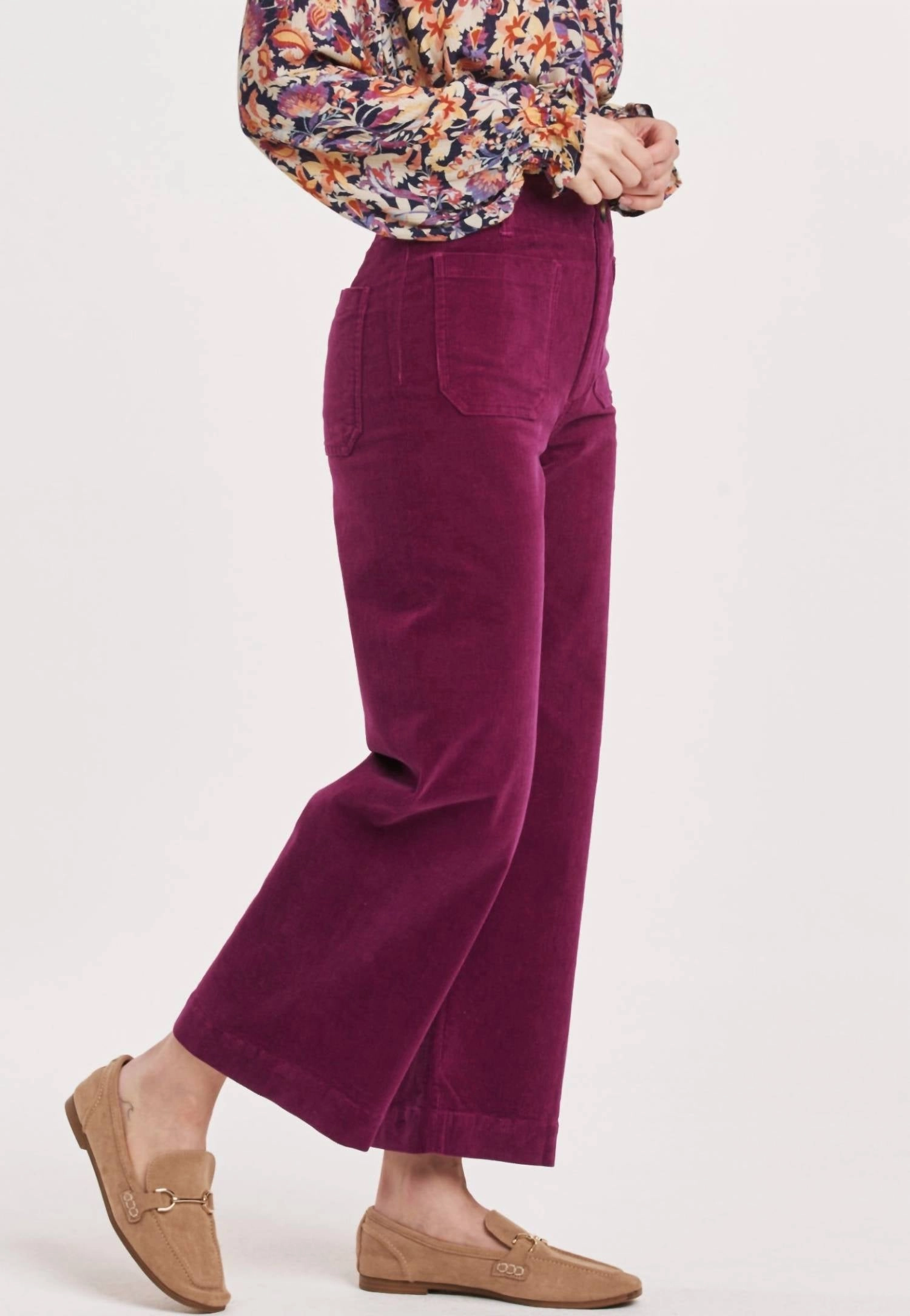 Analei Denim Wide Leg Jeans In Blackberry