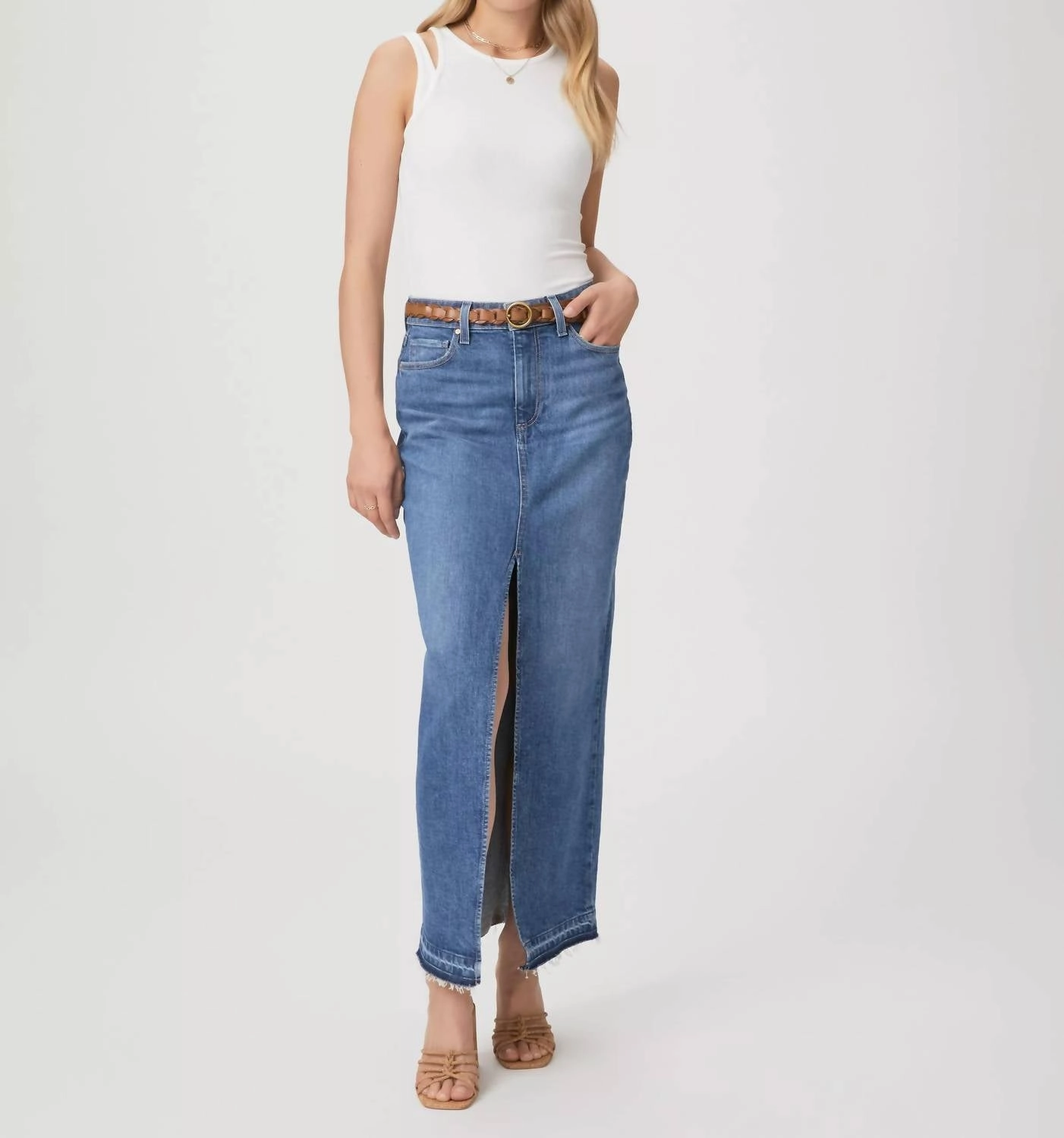 Angela Maxi Skirt With Let Down Hem In Evolution