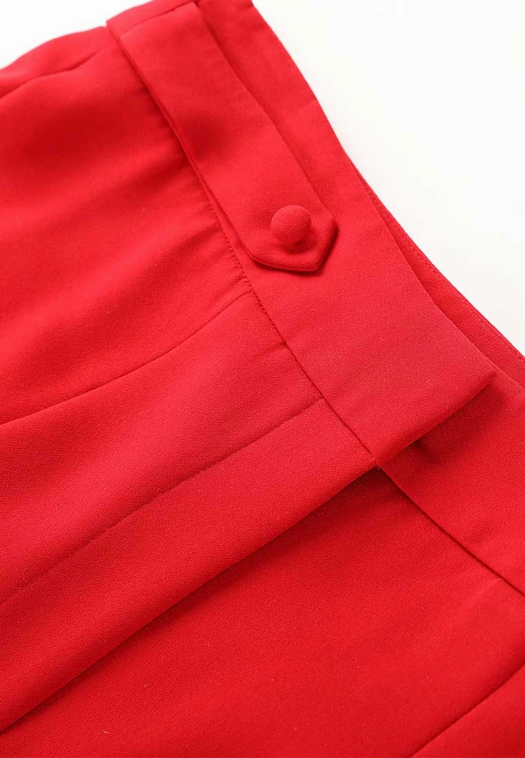Annette Red Straight-leg Pants