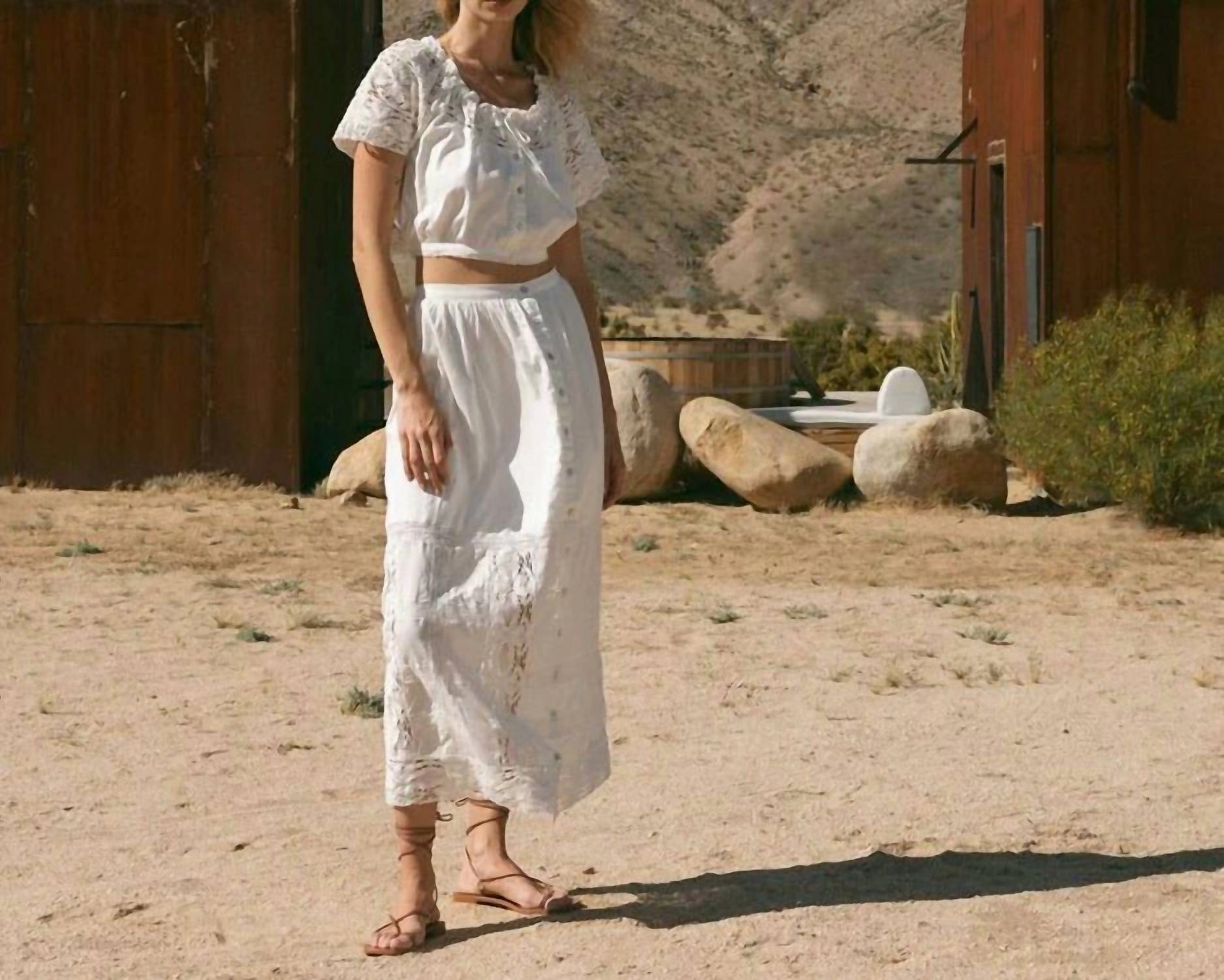 Apollonia Ankle Skirt In Ivory