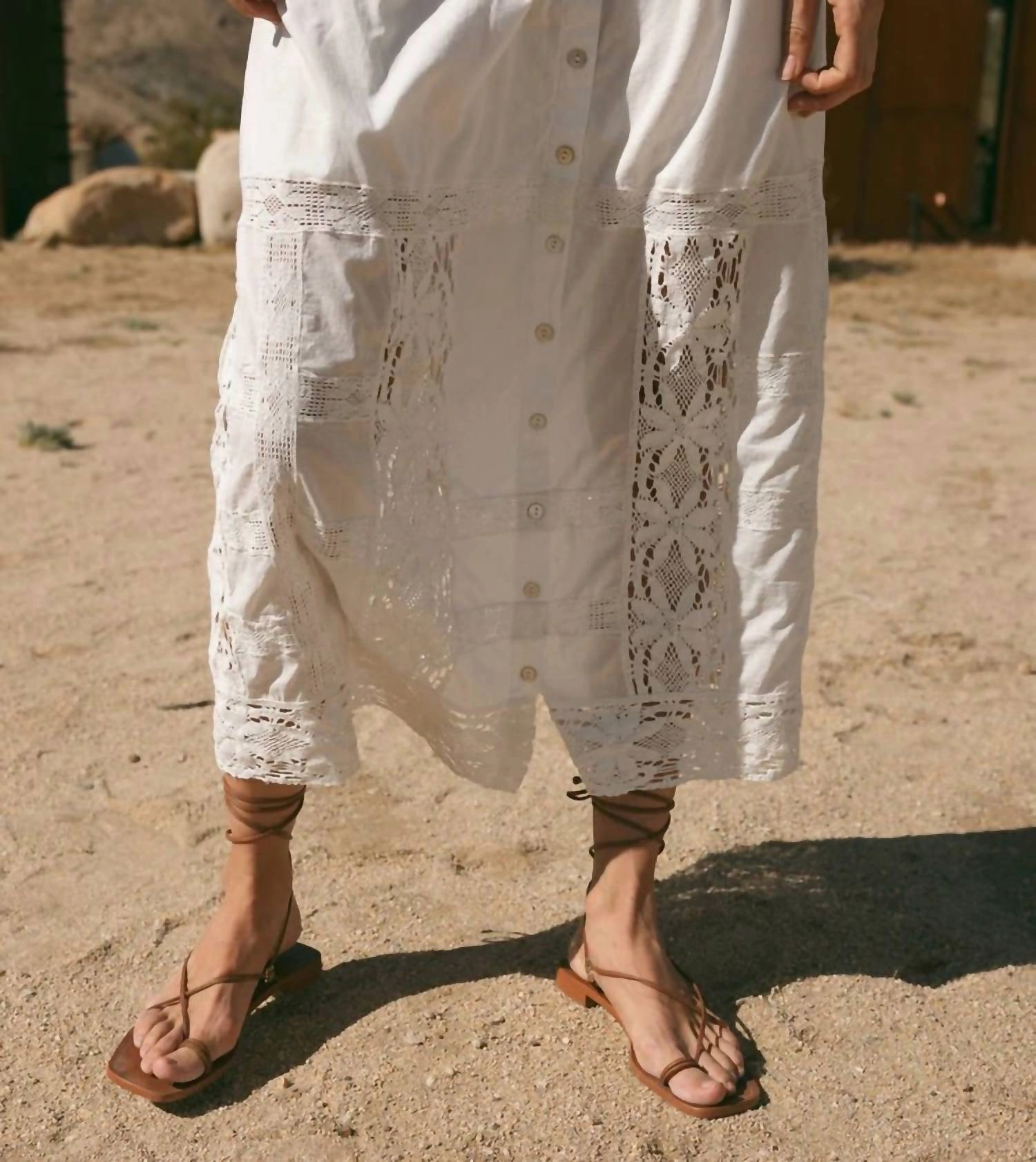 Apollonia Ankle Skirt In Ivory