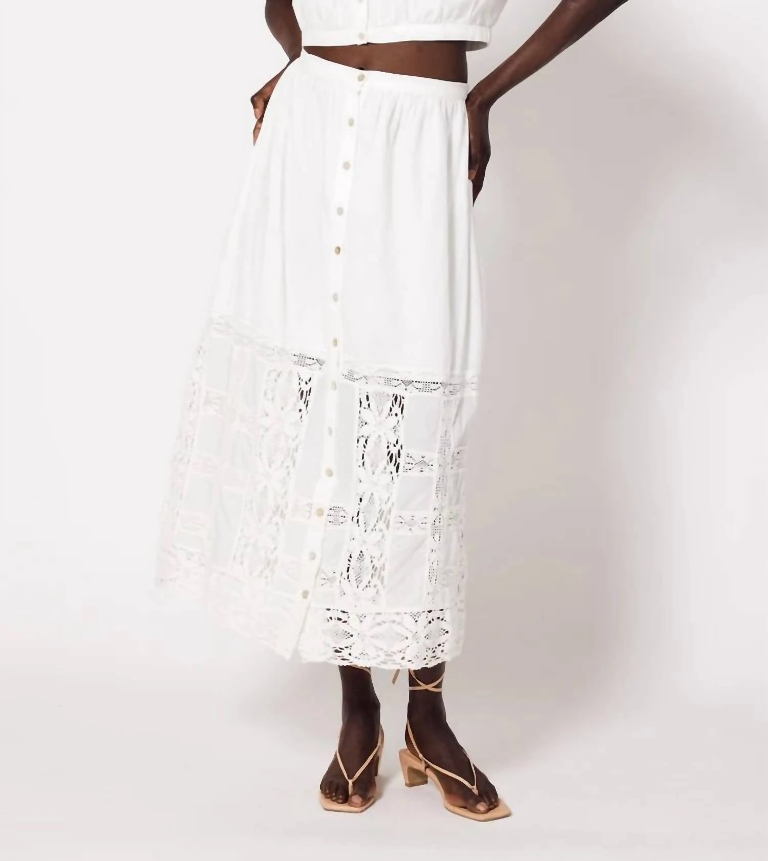 Apollonia Ankle Skirt In Ivory