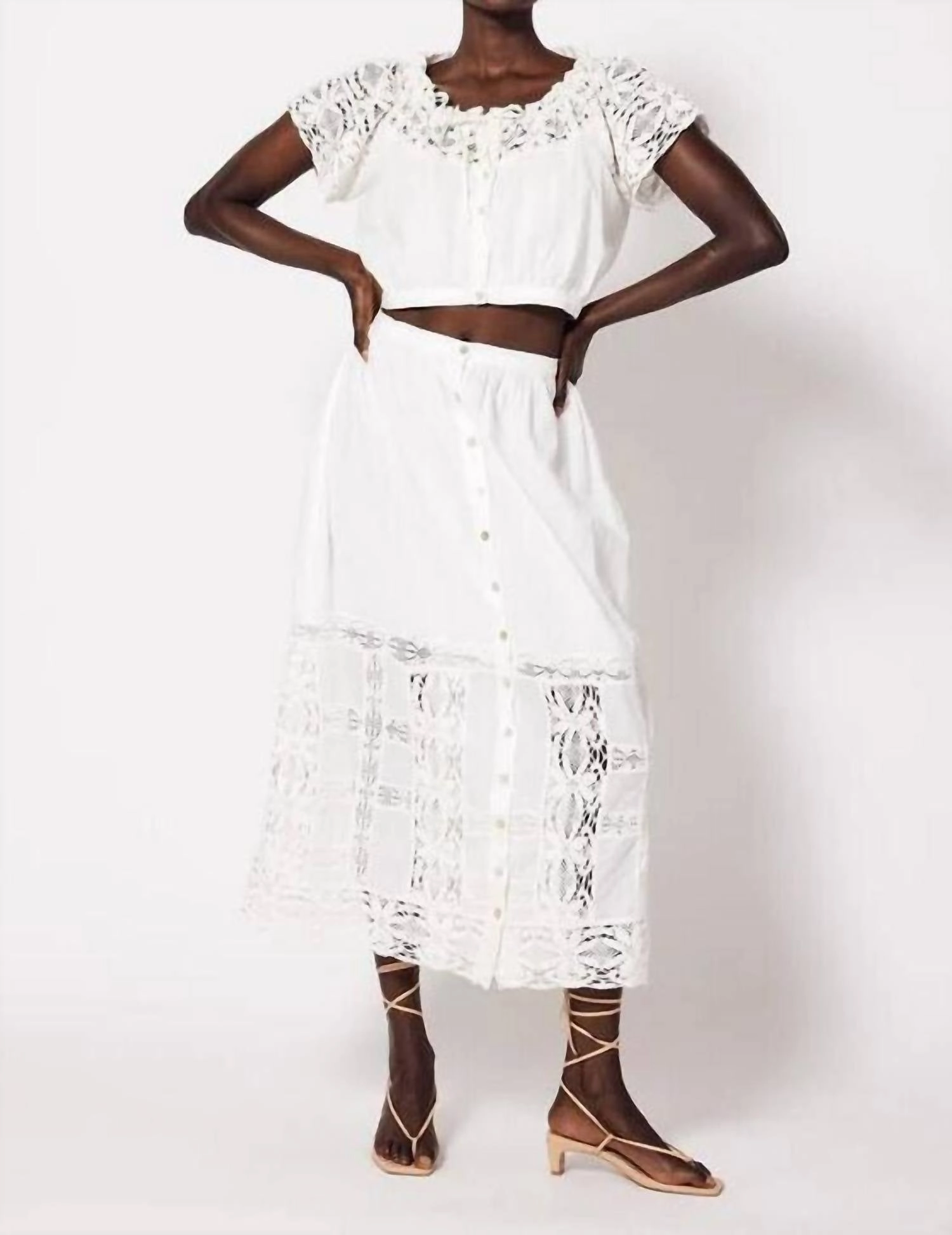 Apollonia Ankle Skirt In Ivory