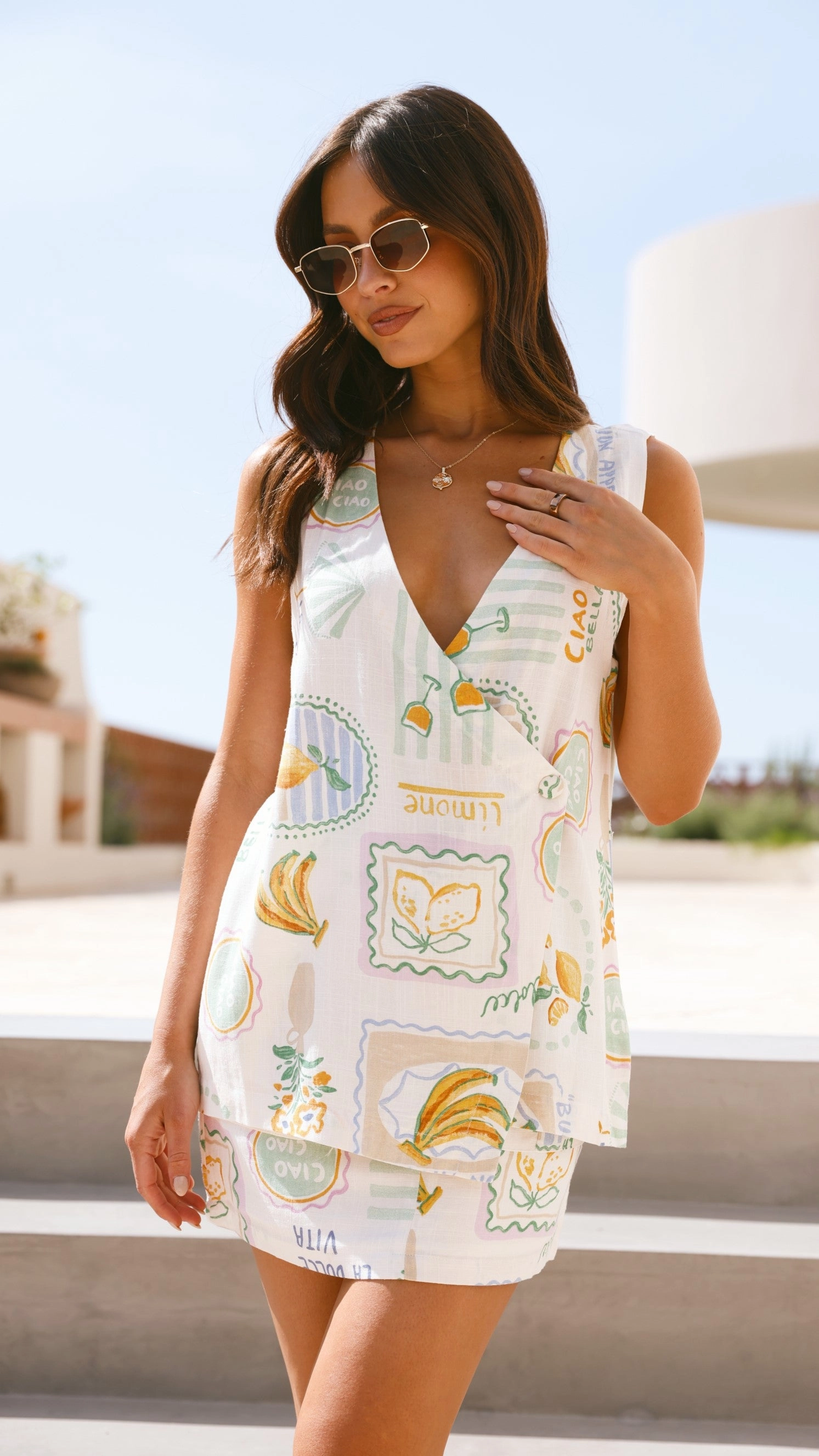 Ariel Top - Dolce Vita Print
