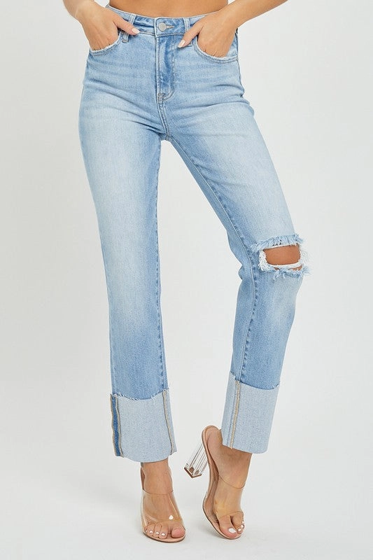 Ashland High Rise Straight Cuff Jeans - Size 3