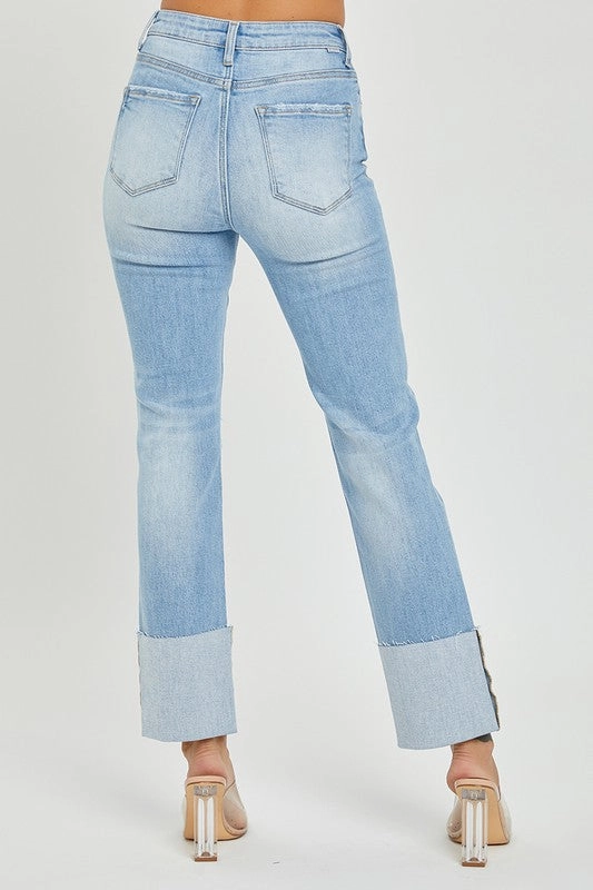 Ashland High Rise Straight Cuff Jeans - Size 3