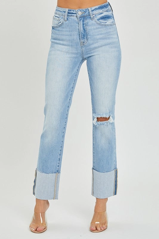 Ashland High Rise Straight Cuff Jeans - Size 3