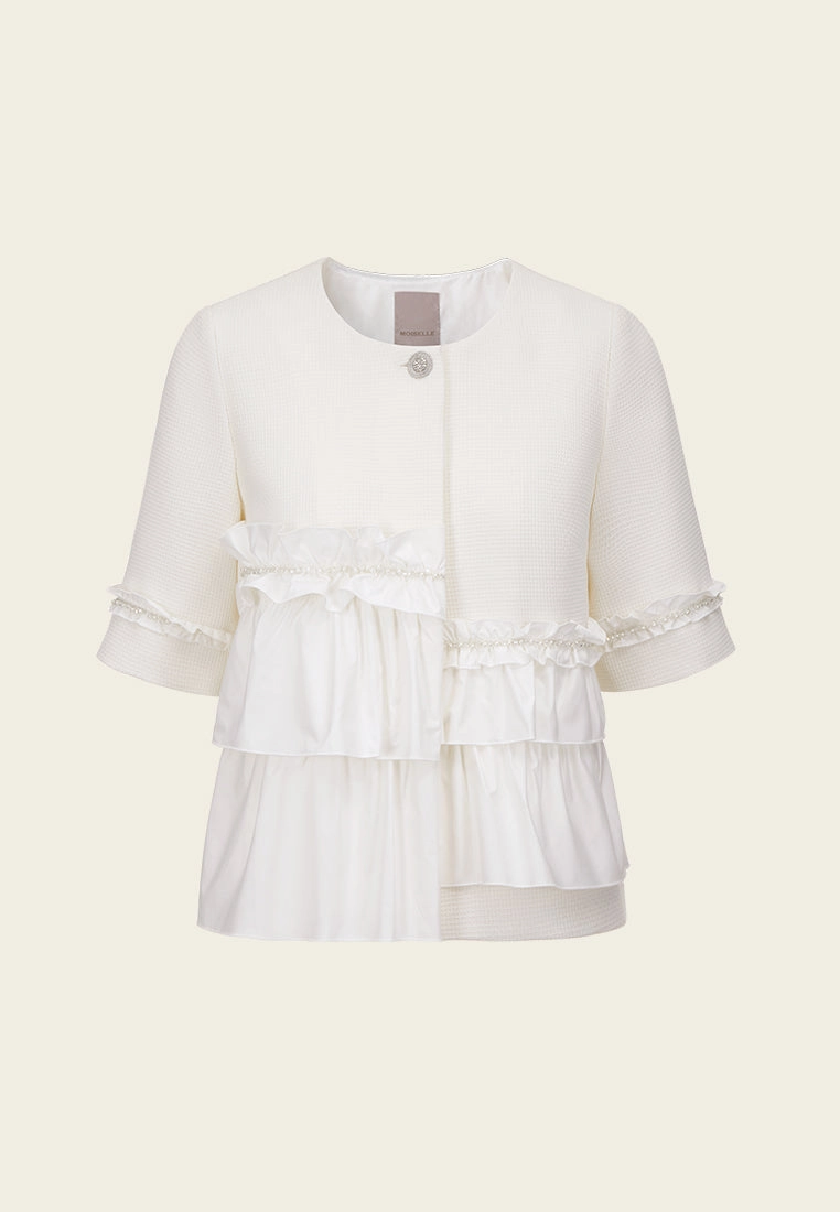 Asymmetric Ruffle-detail Jacket