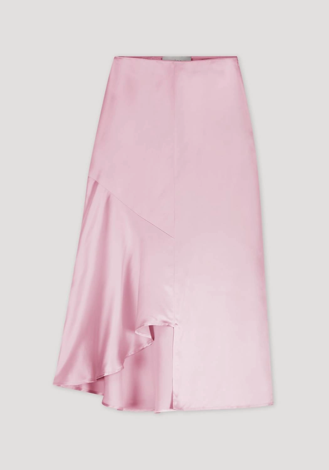 Asymmetrical Satin Skirt In Rose