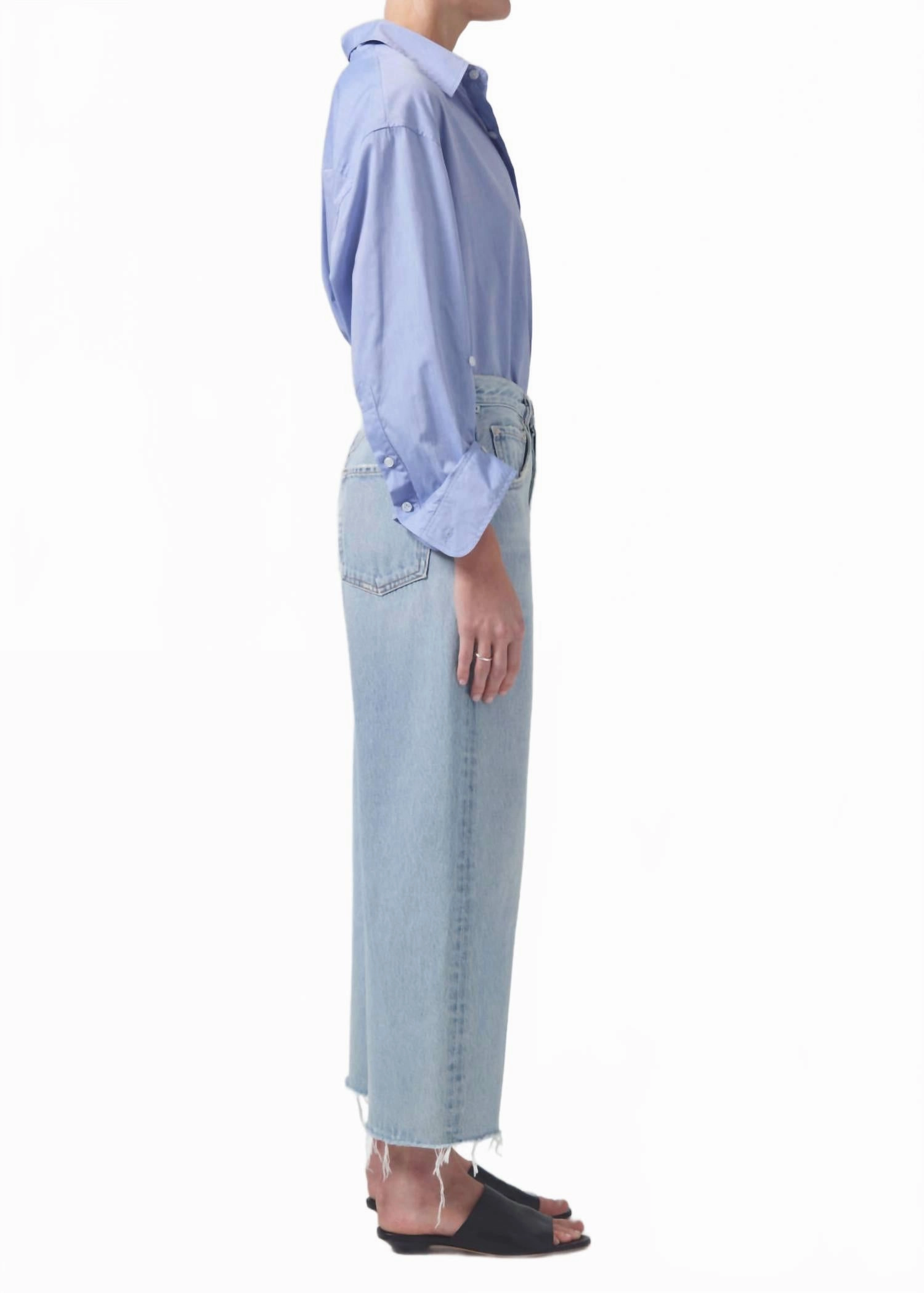 Ayla Raw Hem Crop Jeans In Freshwater