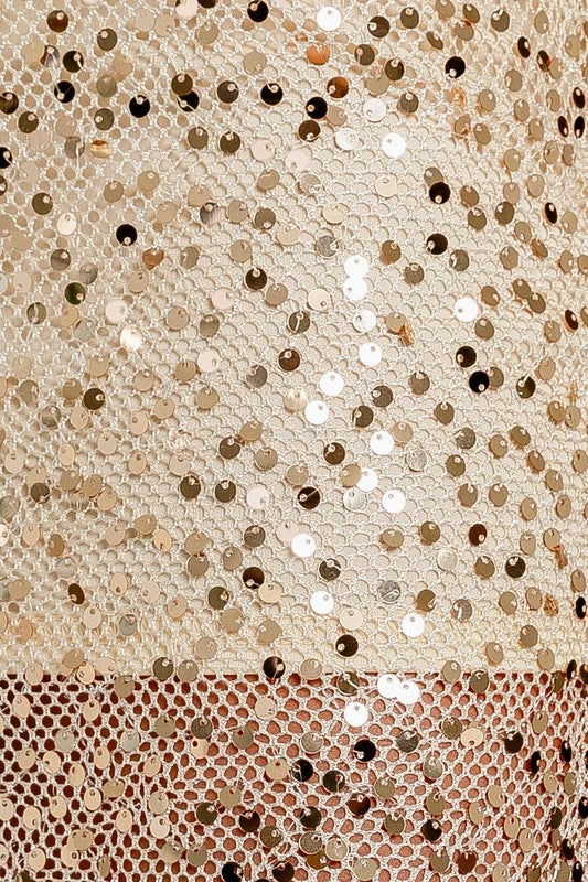 Backstage Gold Sequin Cropped Top
