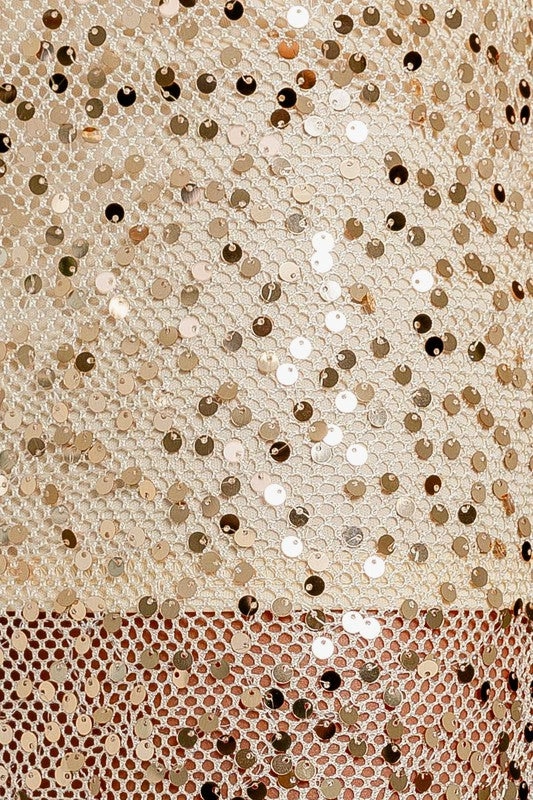 Backstage Gold Sequin Midi Skirt